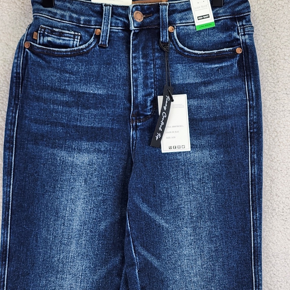Judy Blue Bootcut High Waist Jeans Womens 3/26 Long Blue Tummy Control JB88786 - Picture 2 of 13